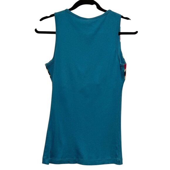 Y2K Babydoll Ribbed Lace Trim Teal Blue Contrast Bisou Bisou Womens Sz large Top - Picture 4 of 9